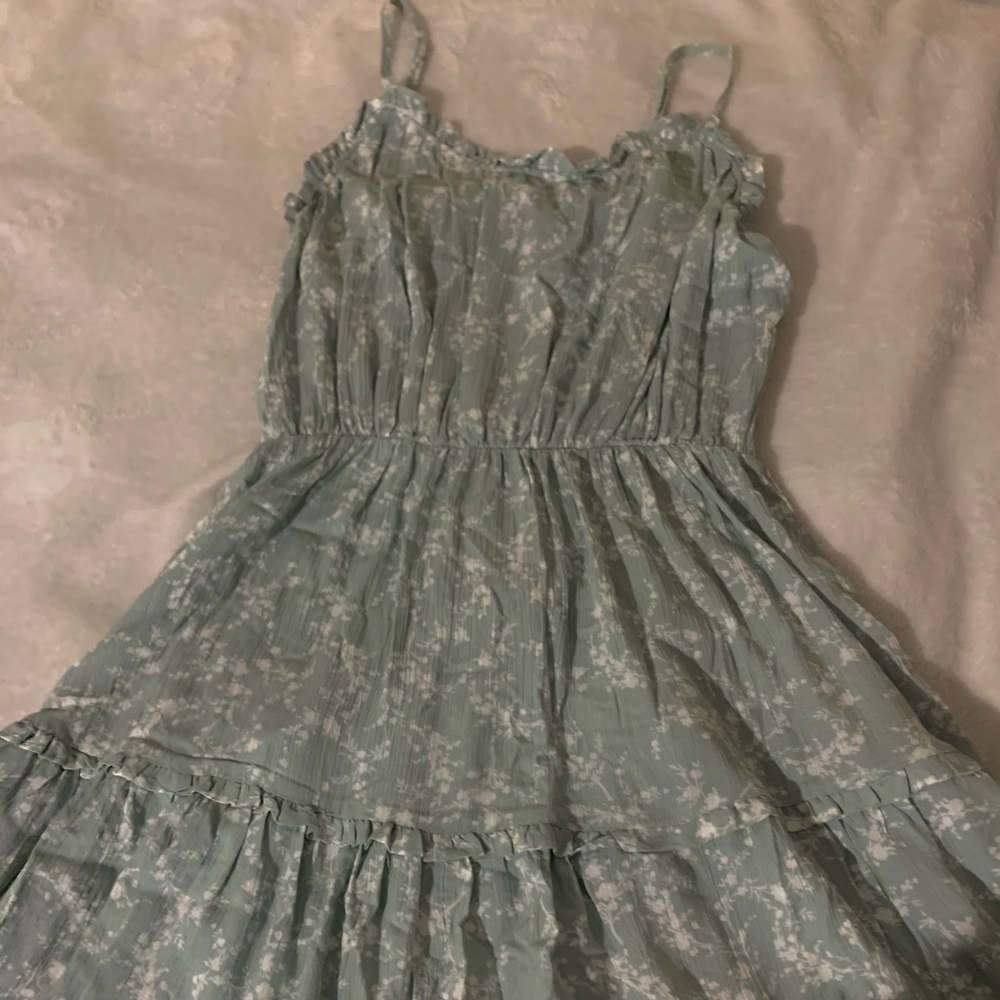 Mint flower print dress